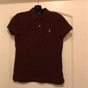 Burgundy polo shirt